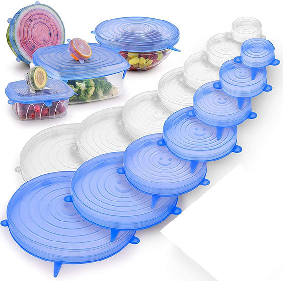 6pcs Kitchen Reusable Silicone Seal Lids – Universal Silicone Stretch Lids