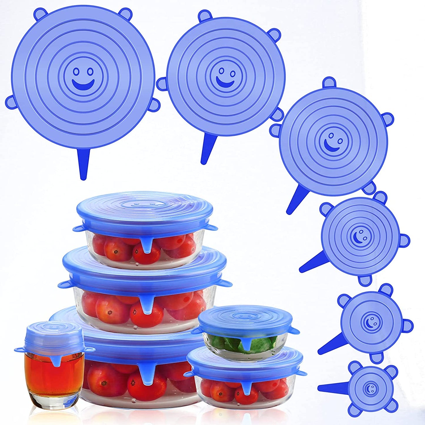 6pcs Kitchen Reusable Silicone Seal Lids – Universal Silicone Stretch Lids