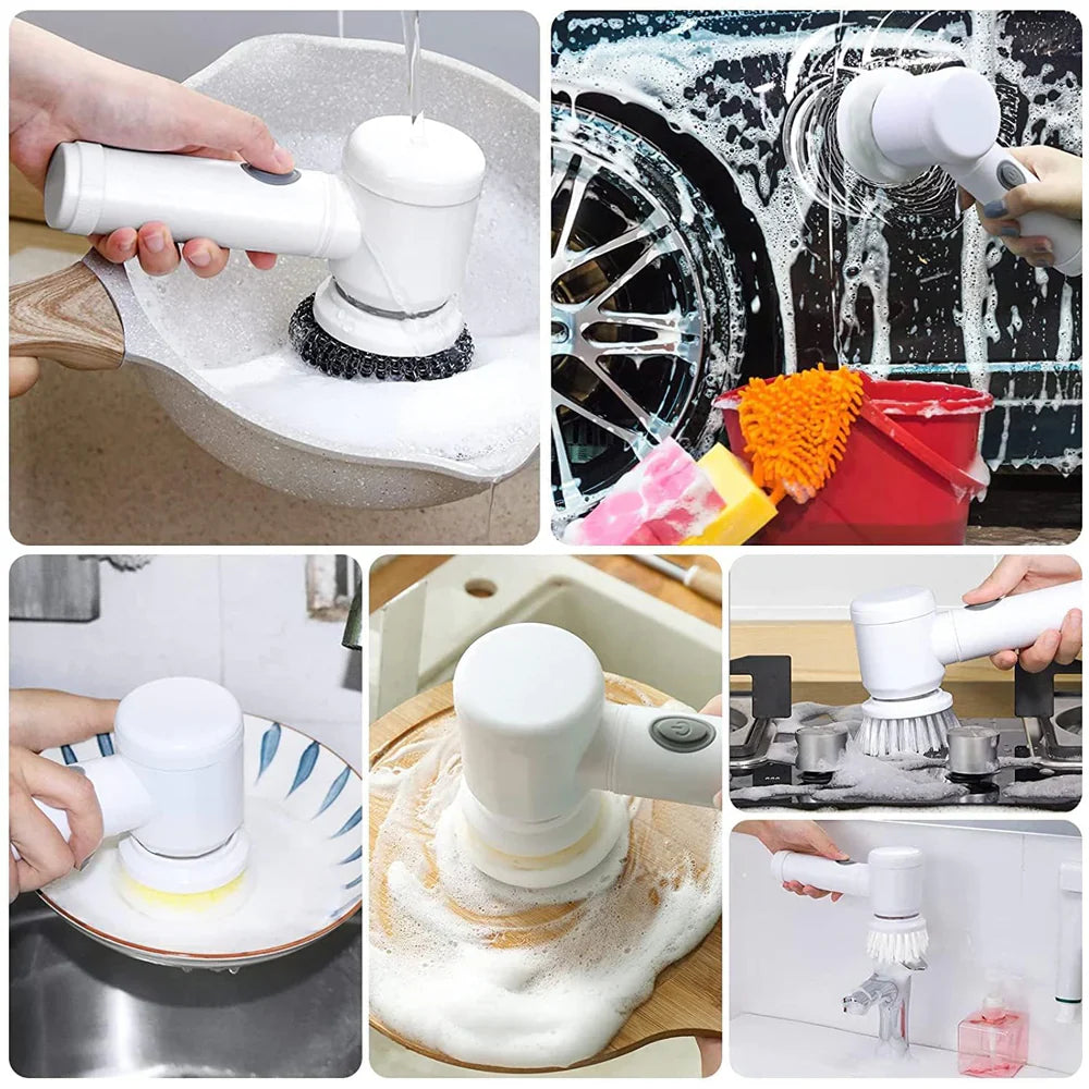 Handheld Electric Cleaning Brush Scrubber (5 In 1 Electric Brush)