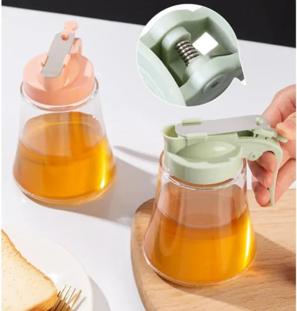 Honey Dispenser No Drip – Easy Squeeze Syrup Dispenser Bottle For Efficient Serving, Honey Squeeze Jar For Kitchen & Coffee Bar, Mess-free Solution(250ml)