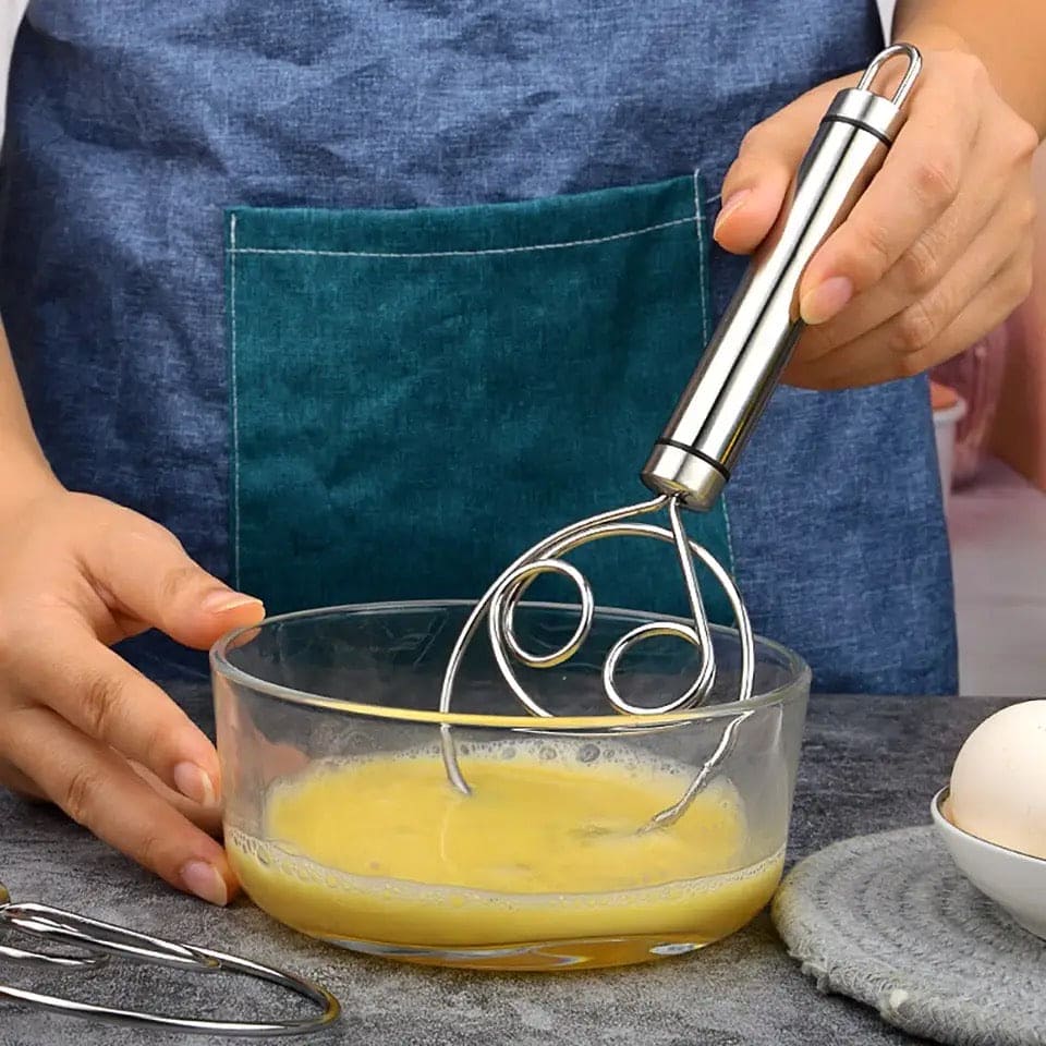 Manual Non Stick Steel Flour Cream Mixer Beater | Dough Whisk Mixer, Kitchen Baking Blender Tool