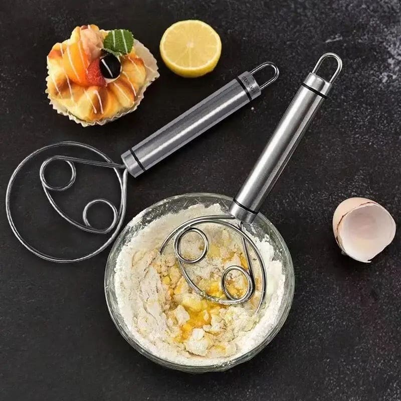 Manual Non Stick Steel Flour Cream Mixer Beater | Dough Whisk Mixer, Kitchen Baking Blender Tool