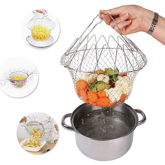 Stainless Steel Multi-Functional Foldable Cooking Chef Basket