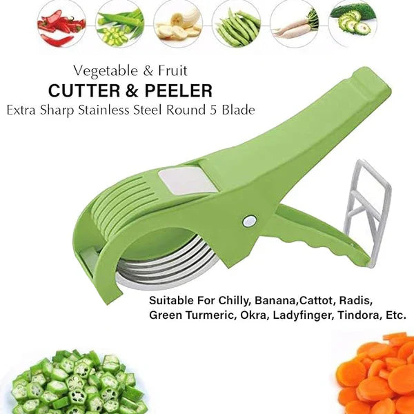 Ultimate 5-blade Multi Veg Cutter: Effortless Precision For Vegetables & Fruits Slicing And Dicing (random Color)